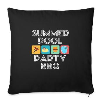 Summer - Sofa pillowcase 17,3'' x 17,3'' (45 x 45 cm) - black - Front
