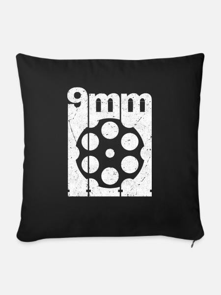 Revolver Trommel - Sofakissenbezug 45 x 45 cm - Schwarz