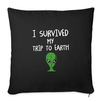 Alien Tshirt UFO Alien Children Mars Gentlemen - Sofa pillowcase 17,3'' x 17,3'' (45 x 45 cm) - black - Front