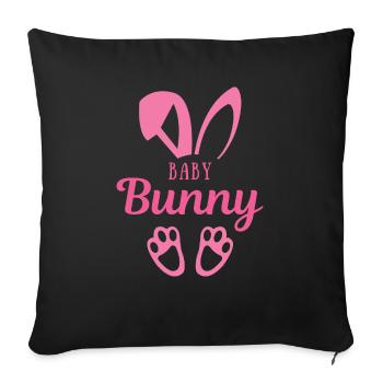 Baby Rabbit - Sofa pillowcase 17,3'' x 17,3'' (45 x 45 cm) - black - Front