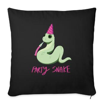 Serpent de fête - Housse de coussin décorative 45 x 45 cm - noir - Devant