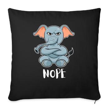 Nope Éléphant paresseux drôle - Housse de coussin décorative 45 x 45 cm - noir - Devant