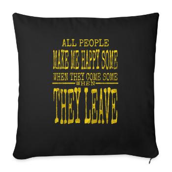 cool adopté drôle btc cadeau cadeau idée blague - Housse de coussin décorative 45 x 45 cm - noir - Devant