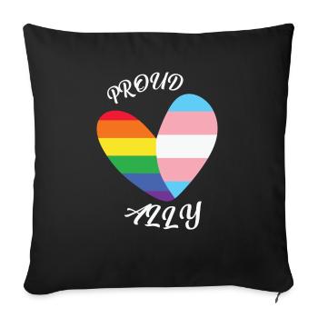 LBGT Flag Gay Pride Human Vintage Rainbow - Sofa pillowcase 17,3'' x 17,3'' (45 x 45 cm) - black - Front