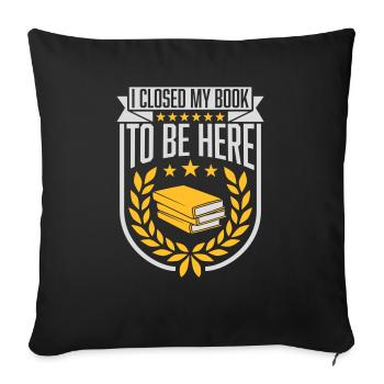 J’ai fermé mon livre - Housse de coussin décorative 45 x 45 cm - noir - Devant