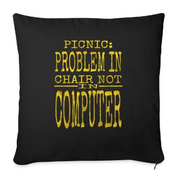 Piratage de codes informatiques Programmation Citation amusante - Housse de coussin décorative 45 x 45 cm - noir - Devant