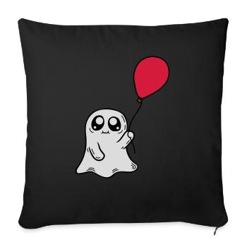 Sweet spirit holds balloon - Sofa pillowcase 17,3'' x 17,3'' (45 x 45 cm) - black - Front