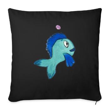 Fisch Forelle - Sofakissenbezug 45 x 45 cm - Schwarz - Vorne