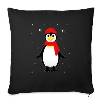 Penguin Christmas Snow Penguins - Sofa pillowcase 17,3'' x 17,3'' (45 x 45 cm) - black - Front