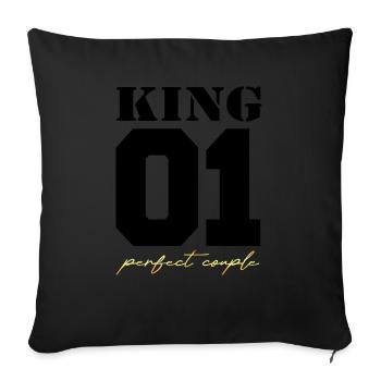 King and Queen King couple black and gold - Sofa pillowcase 17,3'' x 17,3'' (45 x 45 cm) - black - Front