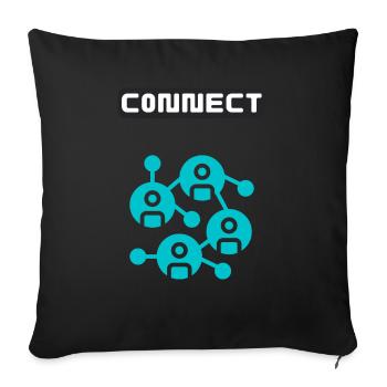 Internet Connect together - Sofa pillowcase 17,3'' x 17,3'' (45 x 45 cm) - black - Front
