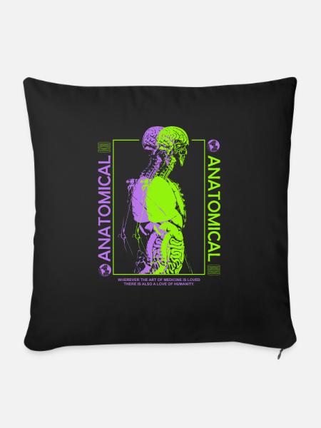 Anatomical Streetwear - Sofakissenbezug 45 x 45 cm - Schwarz