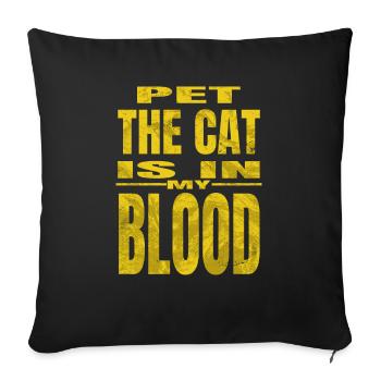 Cat Face Hoodies and Sweatshirts Geek Big Cat - Sofa pillowcase 17,3'' x 17,3'' (45 x 45 cm) - black - Front