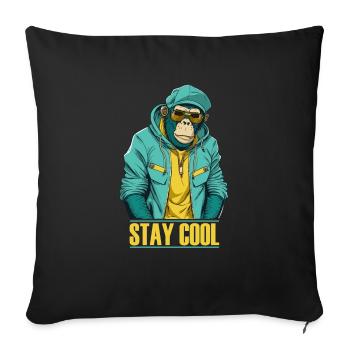 Cooler Affe Stay Cool - Sofakissenbezug 45 x 45 cm - Schwarz - Vorne
