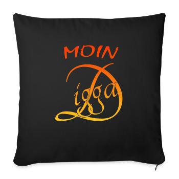 Moin Digga Hamburg - Sofakissenbezug 45 x 45 cm - Schwarz - Vorne
