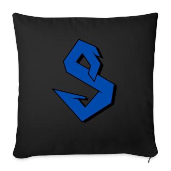 S Logo - Sofa pillowcase 17,3'' x 17,3'' (45 x 45 cm) - black - Front