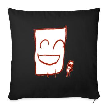 Happy fellas (white) - Sofa pillowcase 17,3'' x 17,3'' (45 x 45 cm) - black - Front