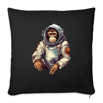 Space Monkey Retro Drawing - Sofa pillowcase 17,3'' x 17,3'' (45 x 45 cm) - black - Front