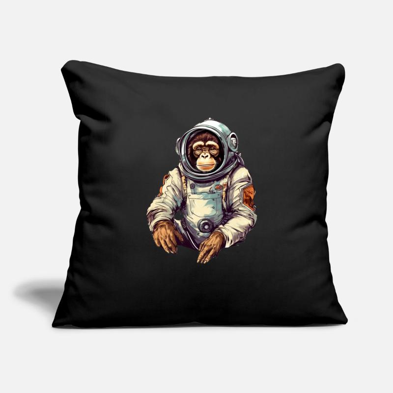 Space Monkey Retro Dessin Housse de coussin décorative 45 x 45 cm