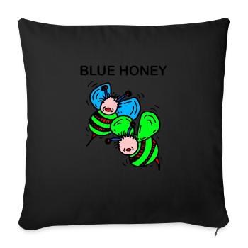 Abeilles - Housse de coussin décorative 45 x 45 cm - noir - Devant