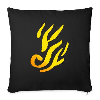 Fire Ornament - Minimal/Element Symbol - Sofa pillowcase 17,3'' x 17,3'' (45 x 45 cm) - black - Front