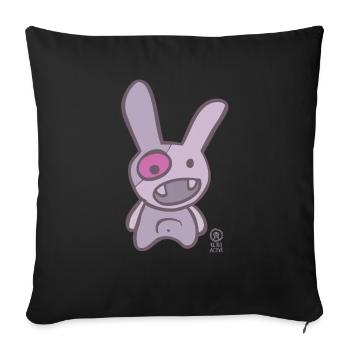 "rabbit" - Little MONSTER (rabbit) - Sofa pillowcase 17,3'' x 17,3'' (45 x 45 cm) - black - Front