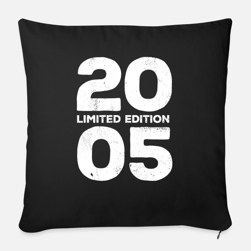 Limited Edition 2005 Geburtstag Geschenk - Sofakissenbezug 45 x 45 cm - Schwarz
