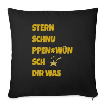 Shooting stars make a wish - Sofa pillowcase 17,3'' x 17,3'' (45 x 45 cm) - black - Front