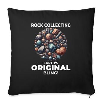 Collecte de roches Collecte de minéraux Chasse Géologie - Housse de coussin décorative 45 x 45 cm - noir - Devant