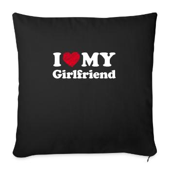 I Love My Girlfriend - Sofa pillowcase 17,3'' x 17,3'' (45 x 45 cm) - black - Front