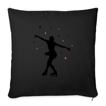 Patineur sur glace Patinage sur glace 02 - Housse de coussin décorative 45 x 45 cm - noir - Devant