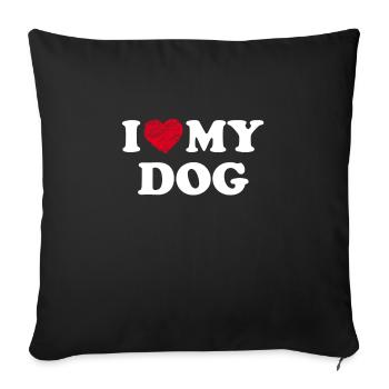 I Love My Dog - Sofa pillowcase 17,3'' x 17,3'' (45 x 45 cm) - black - Front