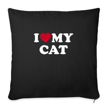 I Love My Cat - Sofa pillowcase 17,3'' x 17,3'' (45 x 45 cm) - black - Front