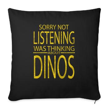 dinosaur dinosaurs dinosaur moon beard beards - Sofakissenbezug 45 x 45 cm - Schwarz - Vorne