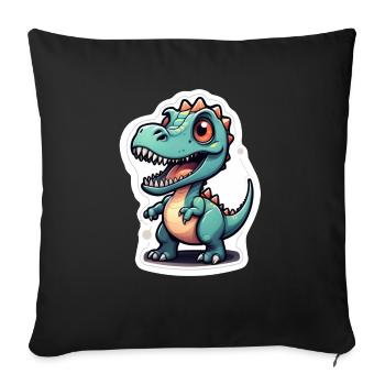 Cartoon Dinosaur - Sofa pillowcase 17,3'' x 17,3'' (45 x 45 cm) - black - Front
