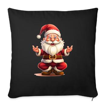 Zen Claus: Santa's Yoga Pose Tee - Sofa pillowcase 17,3'' x 17,3'' (45 x 45 cm) - black - Front