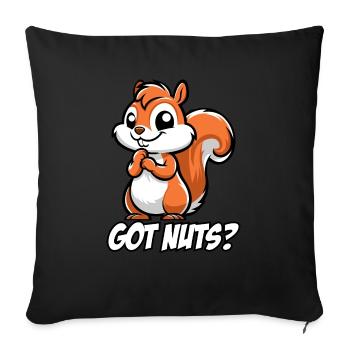 Got Nuts? - Sofa pillowcase 17,3'' x 17,3'' (45 x 45 cm) - black - Front