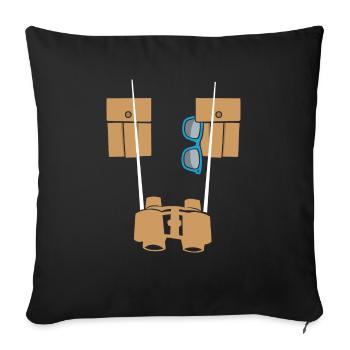Safari Ranger Costume African Wildlife Savanna - Sofa pillowcase 17,3'' x 17,3'' (45 x 45 cm) - black - Front