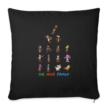 All in one with outline - Sofa pillowcase 17,3'' x 17,3'' (45 x 45 cm) - black - Front