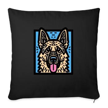 German Shepherd Pop Art - Sofa pillowcase 17,3'' x 17,3'' (45 x 45 cm) - black - Front