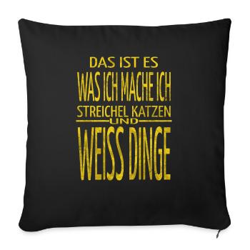 Chat de Noël drôle citation humour - Housse de coussin décorative 45 x 45 cm - noir - Devant