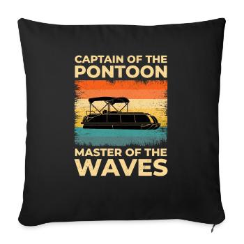 Pontonboot Kapitän Offshore Boating Cruise retro - Sofakissenbezug 45 x 45 cm - Schwarz - Vorne