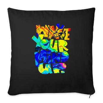 Vacation Late Summer Summer Vacation Holiday Sea Quote - Sofa pillowcase 17,3'' x 17,3'' (45 x 45 cm) - black - Front