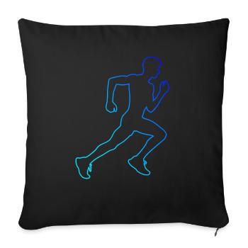 Course Jogging Homme Course à pied Femme Course à pied - Housse de coussin décorative 45 x 45 cm - noir - Devant