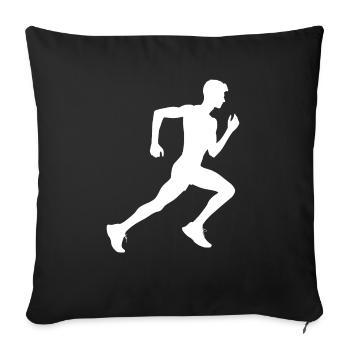 Running Jogging Men's Jogging Running Race - Sofa pillowcase 17,3'' x 17,3'' (45 x 45 cm) - black - Front