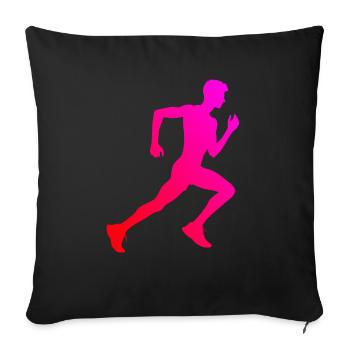 Course à pied Course à pied Fitness Femmes Jogging Cross Country - Housse de coussin décorative 45 x 45 cm - noir - Devant