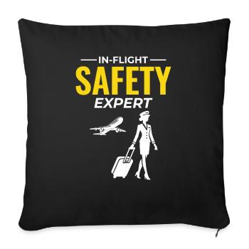 Hôtesse de l’air Hôtesse de l’air - Housse de coussin décorative 45 x 45 cm - noir - Devant