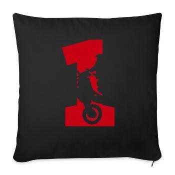 Moto 1 motard - Housse de coussin décorative 45 x 45 cm - noir - Devant