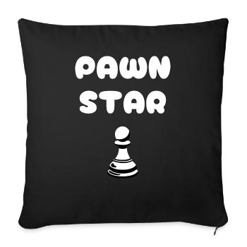 Pion Étoile | L’astérisque parmi les pièces d’échecs - Housse de coussin décorative 45 x 45 cm - noir - Devant