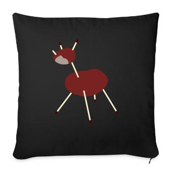 chestnut unicorn - Sofa pillowcase 17,3'' x 17,3'' (45 x 45 cm) - black - Front